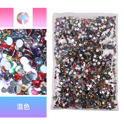 Nagy csomag, 2-6 mm-es gyanta, nem forró fix strasszos nagykereskedés lapos hátú műanyag kristályok köröm barkács csillámok Ctrazы Stone