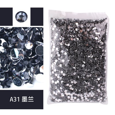 Nagy csomag, 2-6 mm-es gyanta, nem forró fix strasszos nagykereskedés lapos hátú műanyag kristályok köröm barkács csillámok Ctrazы Stone