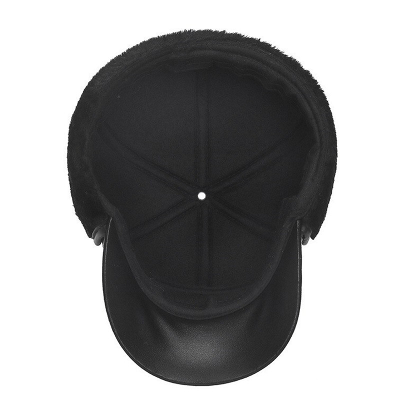 Zimska topla kapa za srednje i starije osobe Muške kape s ravnim vrhom Starci Zaštitna kapa za uši Tata djed Pamučne bejzbol kape