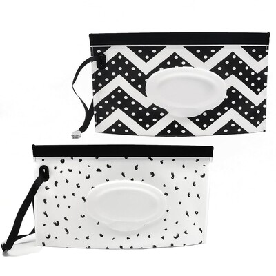 2 gab bērnu salvešu dozators, pārnēsājams atkārtoti uzpildāms salvešu turētājs salvešu dozatora maisiņš Atkārtoti lietojams ceļojumu mitro salvešu maisiņš