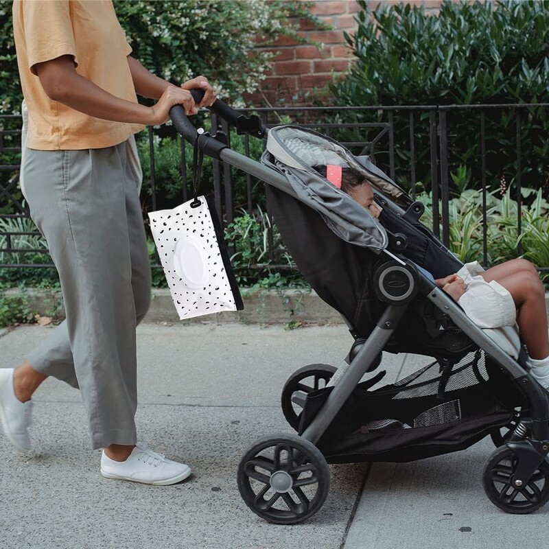 2 gab bērnu salvešu dozators, pārnēsājams atkārtoti uzpildāms salvešu turētājs salvešu dozatora maisiņš Atkārtoti lietojams ceļojumu mitro salvešu maisiņš