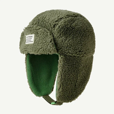 2023. gada jaunas ziemas krievu cepures sievietēm vīriešiem, jēra vilnas pupiņas, bumbvedēja cepure ar ausu atlokiem, bieza āra ziemas cepure unisex