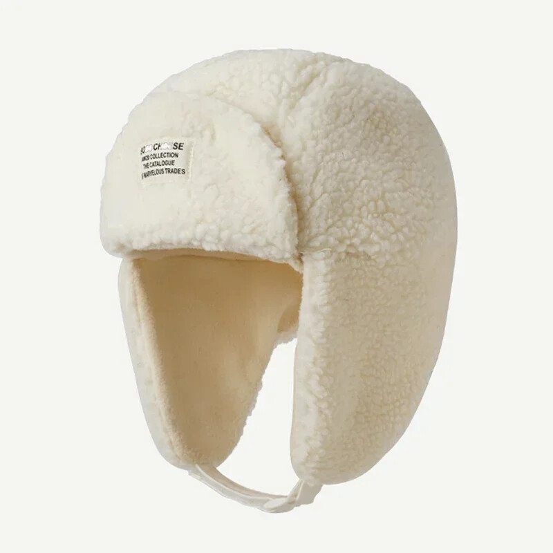 2023. gada jaunas ziemas krievu cepures sievietēm vīriešiem, jēra vilnas pupiņas, bumbvedēja cepure ar ausu atlokiem, bieza āra ziemas cepure unisex