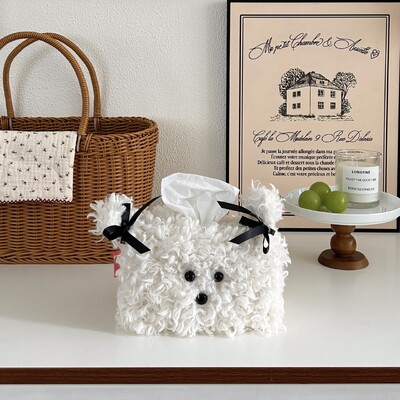 Slatka plišana kutija za marame za pse Kreativna kutija za papir za crtanje Spavaonica Ženski dom Dnevni boravak Stolna kutija za marame