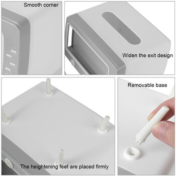 Нов органайзер за кутия за салфетки за телевизор с държач за мобилен телефон Настолен държач за хартия Диспенсер Творчески контейнер за салфетки за съхранение Калъф за салфетки