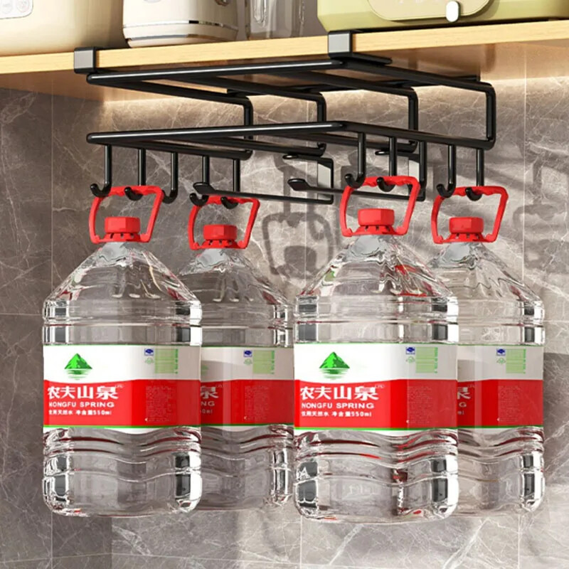 Virtuvės pakabinamas organizatoriaus stovas su kabliukais po spintele Popieriniai rankšluosčių skudurai Kabykla pjaustymo lenta Puodo dangčio laikiklio laikiklio laikymo lentyna