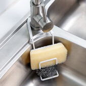 Izdržljivi sudoper Caddy Držač za spužvu Mala kuhinja Kupaonica Metalni organizator Ocjeđivač tekućeg posuđa Stalak za slavinu Tuš Praktičan