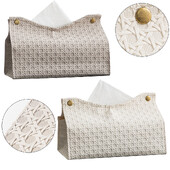 Δερμάτινο χαρτομάντιλο Οικιακό Τραπέζι σαλονιού PU Rattan Δερμάτινο χαρτομάντιλο Κουτί επιφάνειας εργασίας Nordic Θήκη χαρτοπετσέτας Κουτί αποθήκευσης