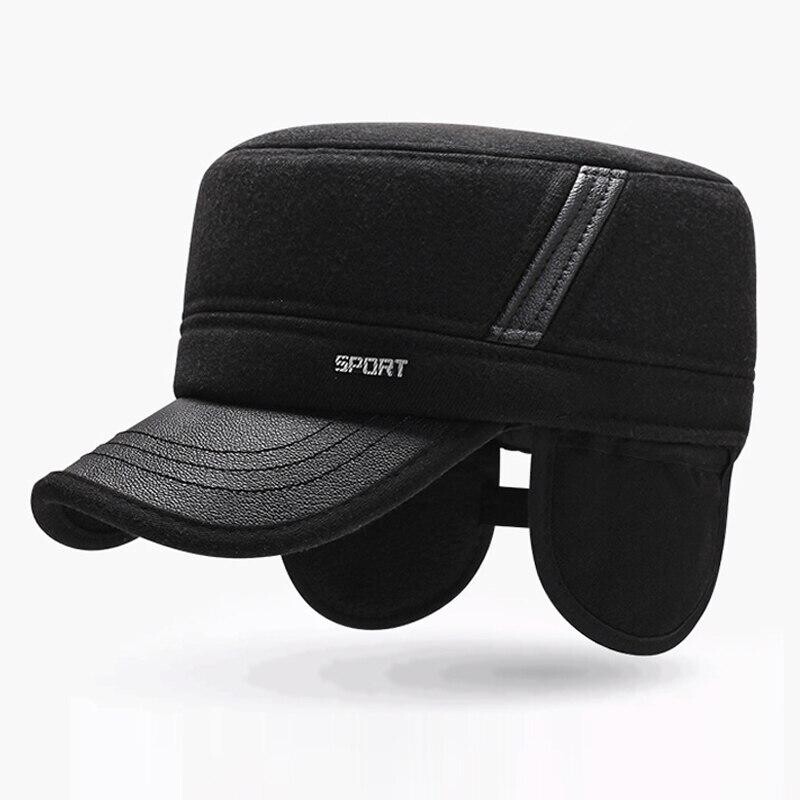 Topla zimska bejzbol kapa Sport Golf Vojne ravne kape Kape za muškarce Snapback Casquette Bones Dad Cap Gorras Naušnice veleprodaja