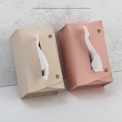 Δερμάτινη θήκη χαρτοπετσέτας PU Tissue Bag Πτυσσόμενο χαρτί Organizers Box