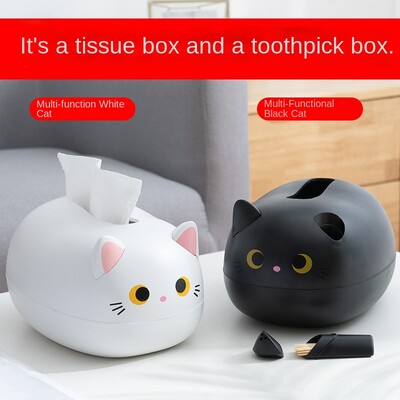 Γάτα Tissue Box Χαριτωμένο, Απλό, Πολυλειτουργικό Αποθήκευση και Διακόσμηση, Τραπέζι σαλονιού, Σχέδιο Οικιακό Χαρτί Τοποθέτησης Αυτοκινήτου