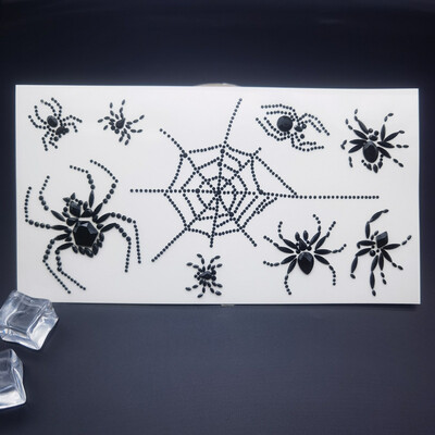 Αυτοκόλλητο με αδιάβροχο αποκριάτικο πάρτι Μαύρο χρώμα Προσωρινά κοσμήματα προσώπου Rhinestone Face Gems