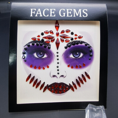 Αυτοκόλλητο με αδιάβροχο αποκριάτικο πάρτι Μαύρο χρώμα Προσωρινά κοσμήματα προσώπου Rhinestone Face Gems