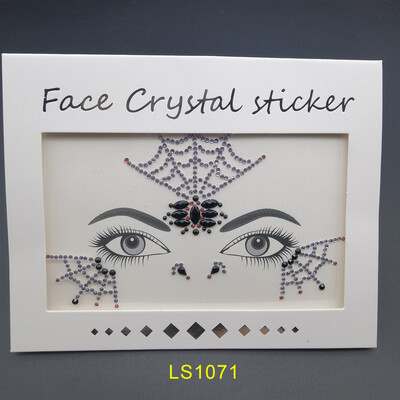 Αυτοκόλλητο με αδιάβροχο αποκριάτικο πάρτι Μαύρο χρώμα Προσωρινά κοσμήματα προσώπου Rhinestone Face Gems