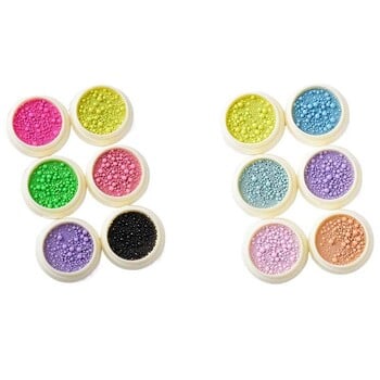 6 Χρώματα/σετ Νυχιών Micro Balls Macaron Nail Art Χάντρες χαβιαριού Macaron Color Beads Προμήθειες για νύχια Macaron Nails Ατσάλινα χάντρες