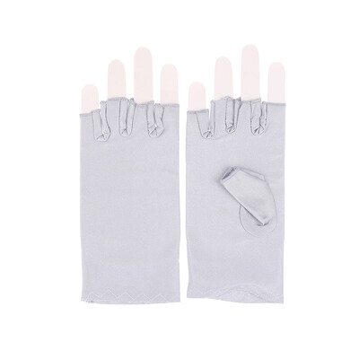 1 poros manikiūro pirštinės, apsaugančios nuo UV spindulių, elastingos, kvėpuojančios, be pirštų pluošto medvilnės nagų dailės lempos pirštinės namų salonui