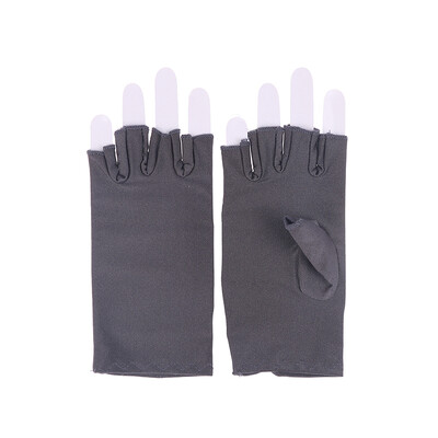 1 poros manikiūro pirštinės, apsaugančios nuo UV spindulių, elastingos, kvėpuojančios, be pirštų pluošto medvilnės nagų dailės lempos pirštinės namų salonui