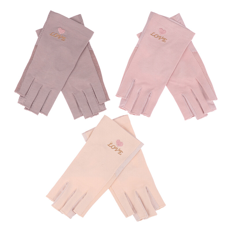 1 poros manikiūro pirštinės, apsaugančios nuo UV spindulių, elastingos, kvėpuojančios, be pirštų pluošto medvilnės nagų dailės lempos pirštinės namų salonui