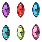 Navette šareni kristalni stakleni kamenčići za šivanje, kristalni plosnati strass kamenčići za ručne ukrase na odjeći