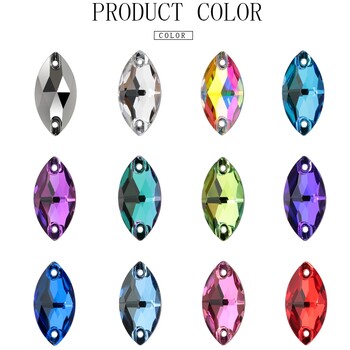 Navette Colorful Crystal Glass Rhinestone Stone Rawing Stone Crystal Flatback Strass Rhinestones Για Κεντήματα Διακοσμήσεις Ρούχων