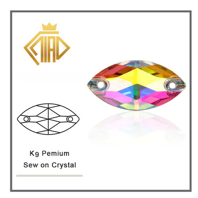 Navette šareni kristalni stakleni kamenčići za šivanje, kristalni plosnati strass kamenčići za ručne ukrase na odjeći