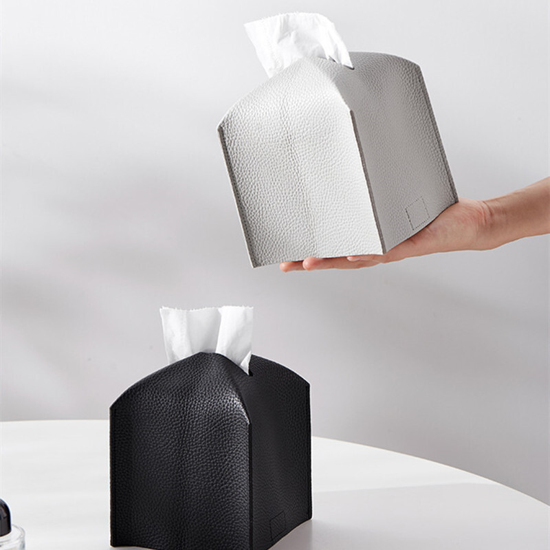 Μοντέρνο PU Δερμάτινο τετράγωνο κάλυμμα κουτιού χαρτομάντιλου-Διακοσμητική θήκη/Οργανωτή για πάγκο νιπτήρα μπάνιου, νυχτοστάσια, γραφείο