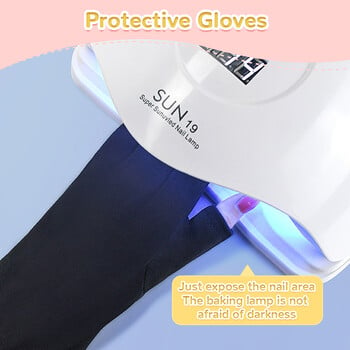 1 Pair Nail Art Glove Protection Glove Anti UV Protection Gloves Protecter for Nail Art Gel UV LED Lamp Lamp