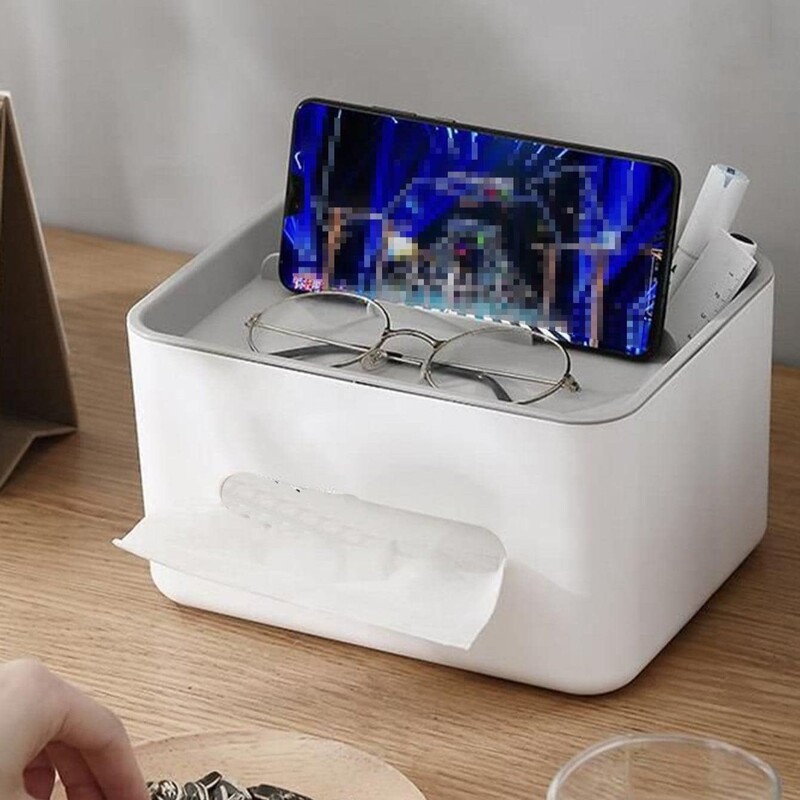 1 τμχ- Γκρι Πολυλειτουργικό Κουτί αποθήκευσης χαρτιού