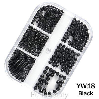 1 KUTIJA Zlatna metalna perla od nehrđajućeg čelika mješovite veličine Nail Art dekoracija 3D Mini mala kuglica od kavijara Sliver šarm Pearl Manikura TRYW19