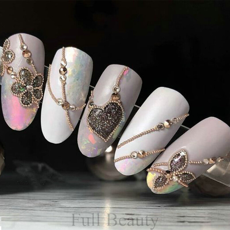 1 KUTIJA Zlatna metalna perla od nehrđajućeg čelika mješovite veličine Nail Art dekoracija 3D Mini mala kuglica od kavijara Sliver šarm Pearl Manikura TRYW19