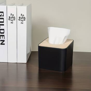 1pc/2pcs-Σκανδιναβικό Style Plastic Tissue Box με ξύλινο κάλυμμα - Χάρτινο κουτί για εστιατόρια και δωμάτια - Αποθήκευση χαρτομάντηλου