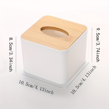 1pc/2pcs-Σκανδιναβικό Style Plastic Tissue Box με ξύλινο κάλυμμα - Χάρτινο κουτί για εστιατόρια και δωμάτια - Αποθήκευση χαρτομάντηλου