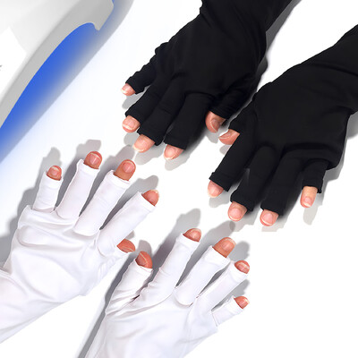 Anti UV Gloves Gel Profesionalios apsauginės pirštinės manikiūrui Apsaugokite rankas Nagų dailė Tamprios pirštinės be pirštų, skirtos namuose lauke