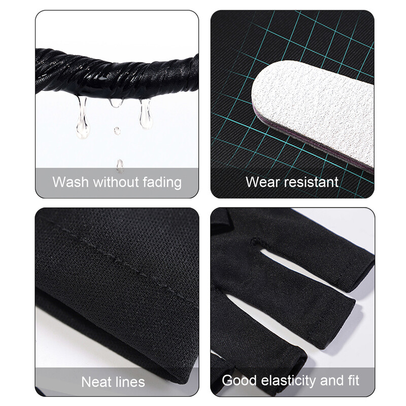 Anti UV Gloves Gel Profesionalios apsauginės pirštinės manikiūrui Apsaugokite rankas Nagų dailė Tamprios pirštinės be pirštų, skirtos namuose lauke