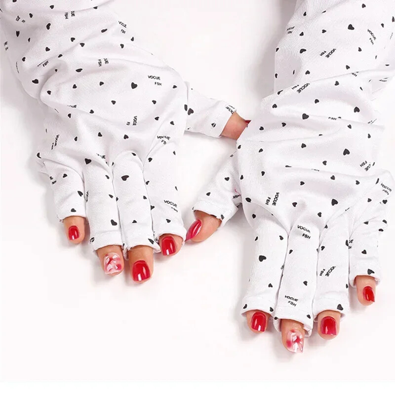 2 vnt Anti Nails UV apsaugos pirštinės nuo UV spindulių apsaugančios pirštinės LED lempos nagų UV apsauga nuo spinduliuotės atsparios pirštinės manikiūro įrankiai