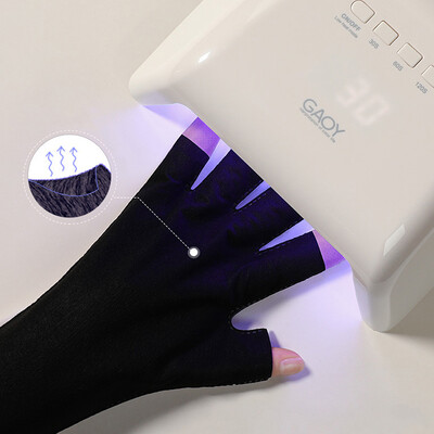 2 vnt Nail Art Glove UV apsauga Pirštinės nuo UV spinduliuotės apsauga Pirštinės Nail Art Gel UV LED lempos įrankis