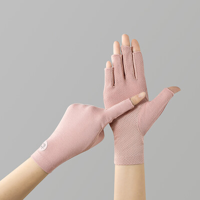 Moteriškas medvilninis plonas jutiklinis ekranas Važiavimas lauke Vasara Ruduo be pirštų puspirščių apsauga nuo UV spindulių apsauginės pirštinės