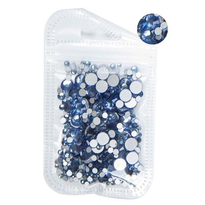 5 grama mješovite veličine ss3-ss30 plavo/zeleno/ružičasto/bijeli opal 3D Crystal Nails Art vještački dijamant, ravni stakleni ukras za nokte