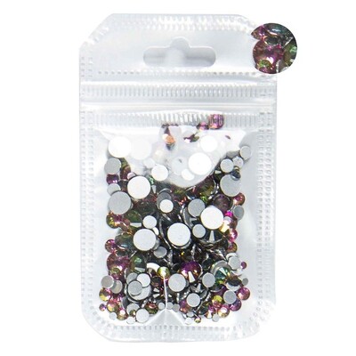 5 grama mješovite veličine ss3-ss30 plavo/zeleno/ružičasto/bijeli opal 3D Crystal Nails Art vještački dijamant, ravni stakleni ukras za nokte