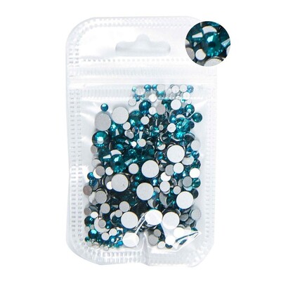 5 grama mješovite veličine ss3-ss30 plavo/zeleno/ružičasto/bijeli opal 3D Crystal Nails Art vještački dijamant, ravni stakleni ukras za nokte