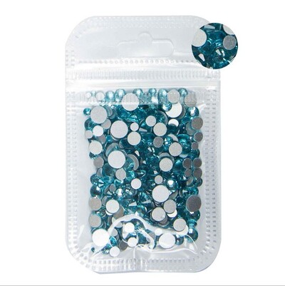 5 grama mješovite veličine ss3-ss30 plavo/zeleno/ružičasto/bijeli opal 3D Crystal Nails Art vještački dijamant, ravni stakleni ukras za nokte