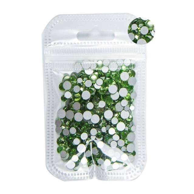 5 grama mješovite veličine ss3-ss30 plavo/zeleno/ružičasto/bijeli opal 3D Crystal Nails Art vještački dijamant, ravni stakleni ukras za nokte