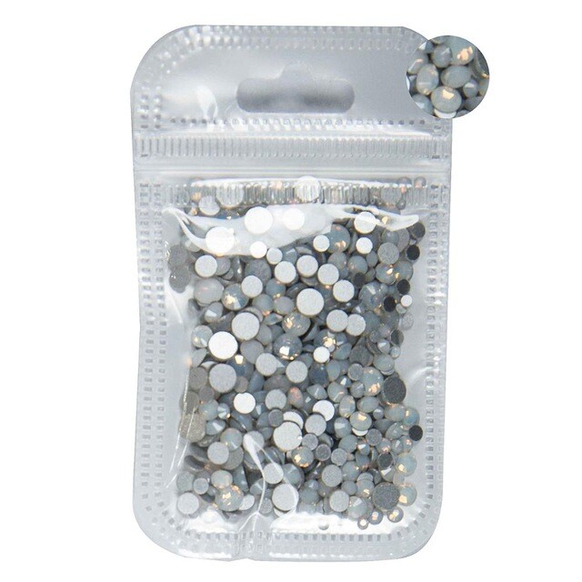 5 grama mješovite veličine ss3-ss30 plavo/zeleno/ružičasto/bijeli opal 3D Crystal Nails Art vještački dijamant, ravni stakleni ukras za nokte