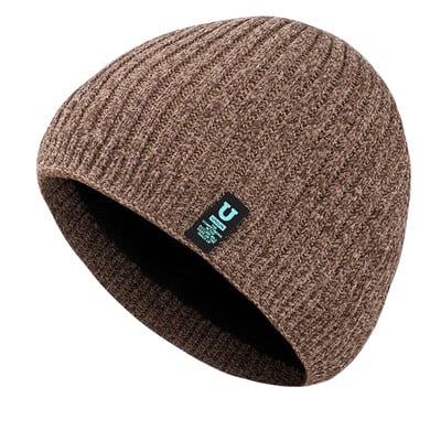 Нови унисекс двуцветни зимни шапки с добавка на кожена подплата Мъжки и дамски модни топли шапки тип шапка Ежедневни зимни плетени шапки