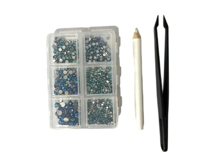 Λευκό/Πράσινο/Μπλε/Ροζ Opal Μίγμα επείγουσα επιδιόρθωση νυχιών Rhinestone Crystal SS6-SS30 Glass Strass Non Hot fix Rhinestones Decoretion