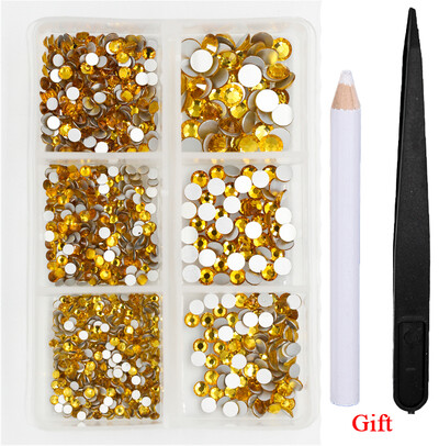 Λευκό/Πράσινο/Μπλε/Ροζ Opal Μίγμα επείγουσα επιδιόρθωση νυχιών Rhinestone Crystal SS6-SS30 Glass Strass Non Hot fix Rhinestones Decoretion