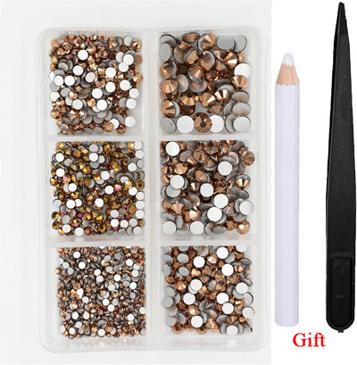 Λευκό/Πράσινο/Μπλε/Ροζ Opal Μίγμα επείγουσα επιδιόρθωση νυχιών Rhinestone Crystal SS6-SS30 Glass Strass Non Hot fix Rhinestones Decoretion