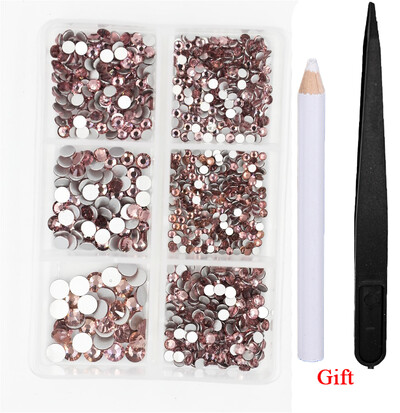 Λευκό/Πράσινο/Μπλε/Ροζ Opal Μίγμα επείγουσα επιδιόρθωση νυχιών Rhinestone Crystal SS6-SS30 Glass Strass Non Hot fix Rhinestones Decoretion