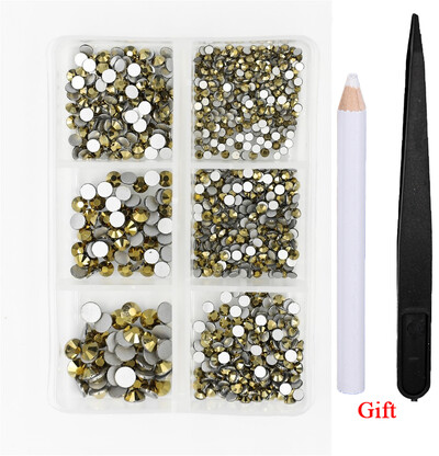 Λευκό/Πράσινο/Μπλε/Ροζ Opal Μίγμα επείγουσα επιδιόρθωση νυχιών Rhinestone Crystal SS6-SS30 Glass Strass Non Hot fix Rhinestones Decoretion