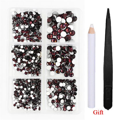 Λευκό/Πράσινο/Μπλε/Ροζ Opal Μίγμα επείγουσα επιδιόρθωση νυχιών Rhinestone Crystal SS6-SS30 Glass Strass Non Hot fix Rhinestones Decoretion